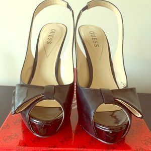 Guess Leather Black Heels 7.5M